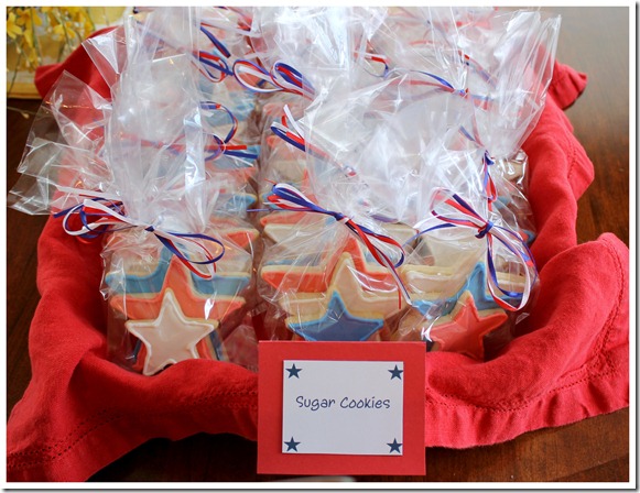 Finished Sugar Cookie Favors in Basket