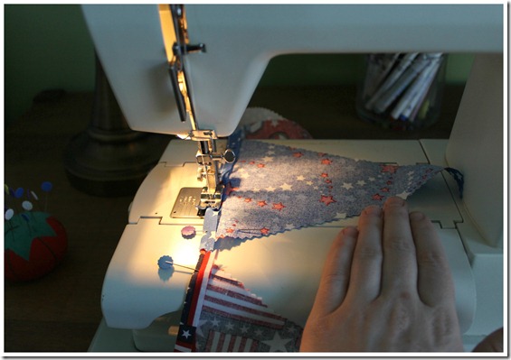 Sewing Pennant Flags Together