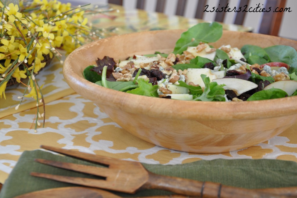 apple, walnut, and blue cheese salad