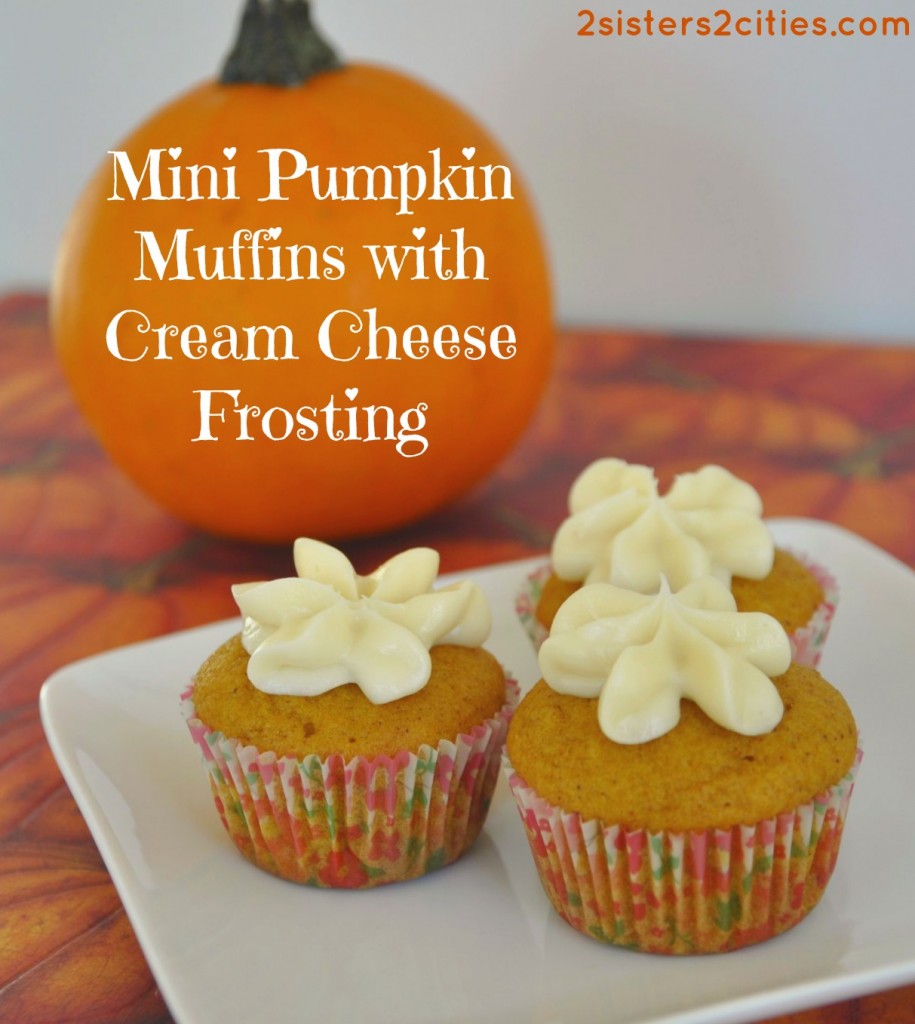 Mini Pumpkin Muffins with Cream Cheese Frosting