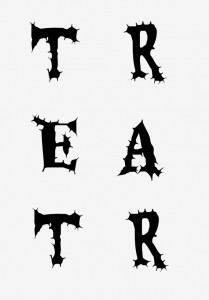 Template for the letters T-R-E-A-T-R