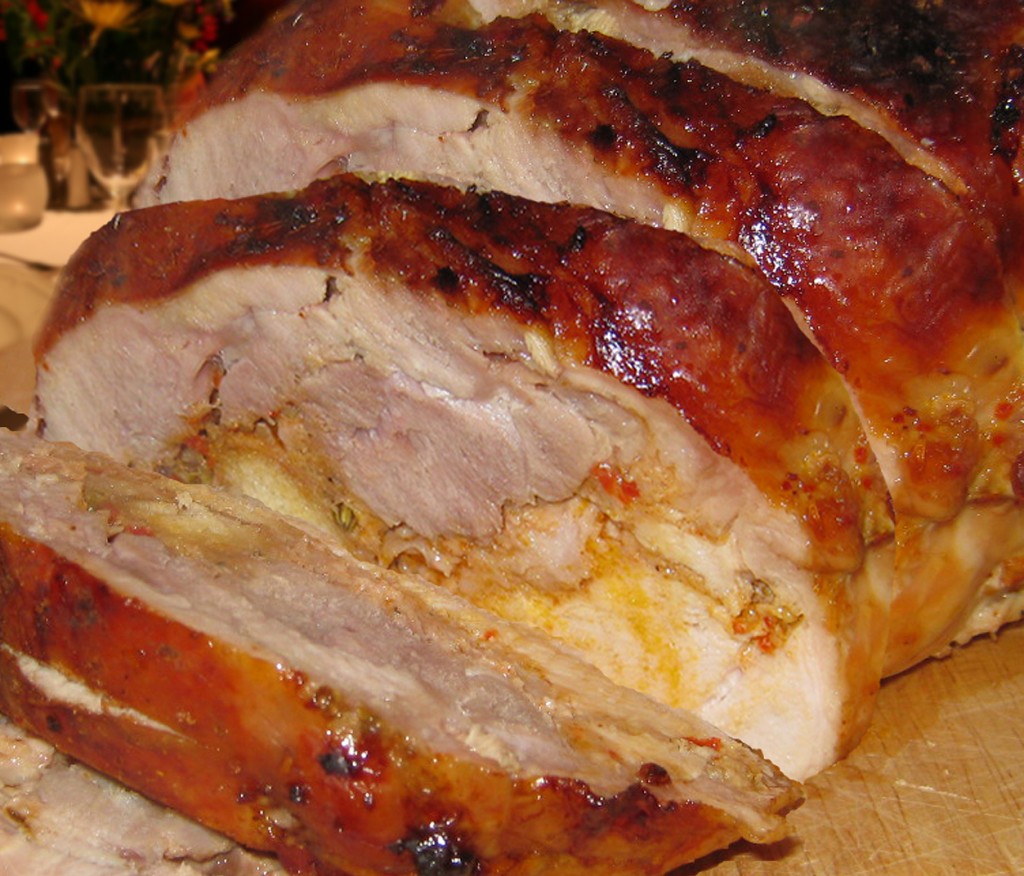 Turducken slices