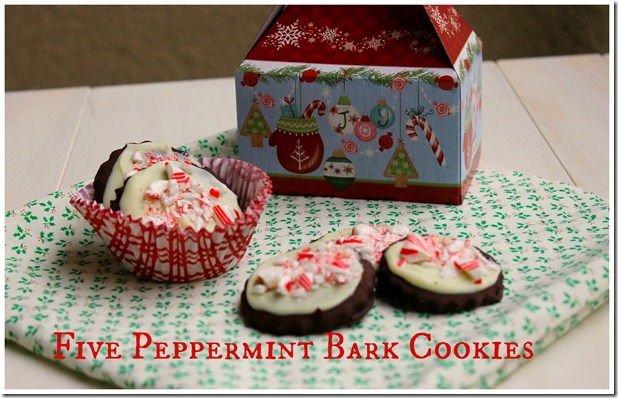 Five Peppermint Bark Cookies