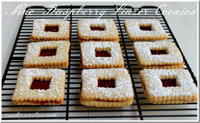 Nine Raspberry Linzer Cookies
