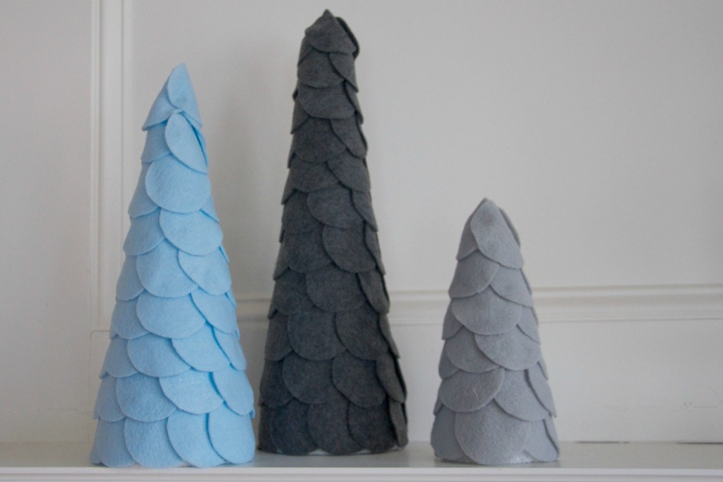 DIY scalloped felt trees