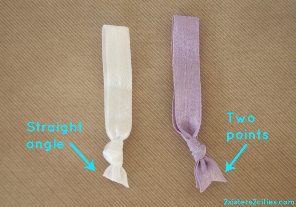 DIY Hair Ties: straight angle cut vs two points