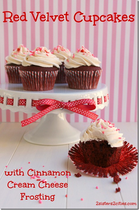 Red Velvet Cupcakes with Cinnamon Cream Cheese Frosting