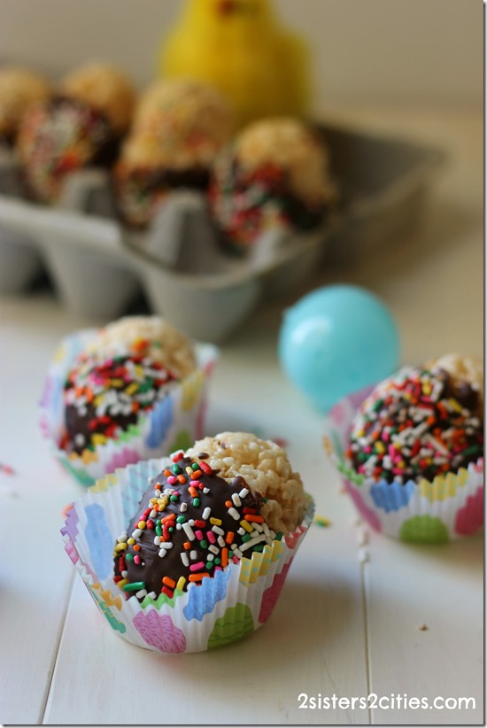 Peannut Butter Chocolate Dipped Rice Krispie Treats 