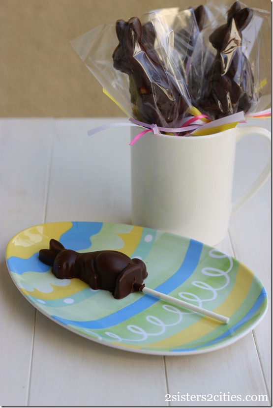 Peanut Butter-Filled Chocolate Bunny Pops