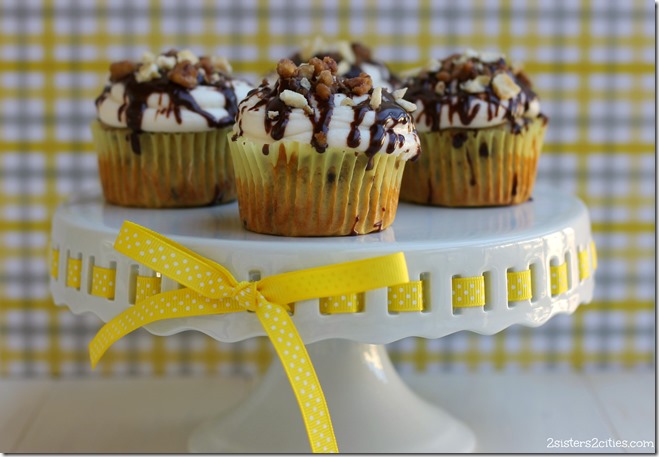 Plate of Chunky Monkey Cupcakes