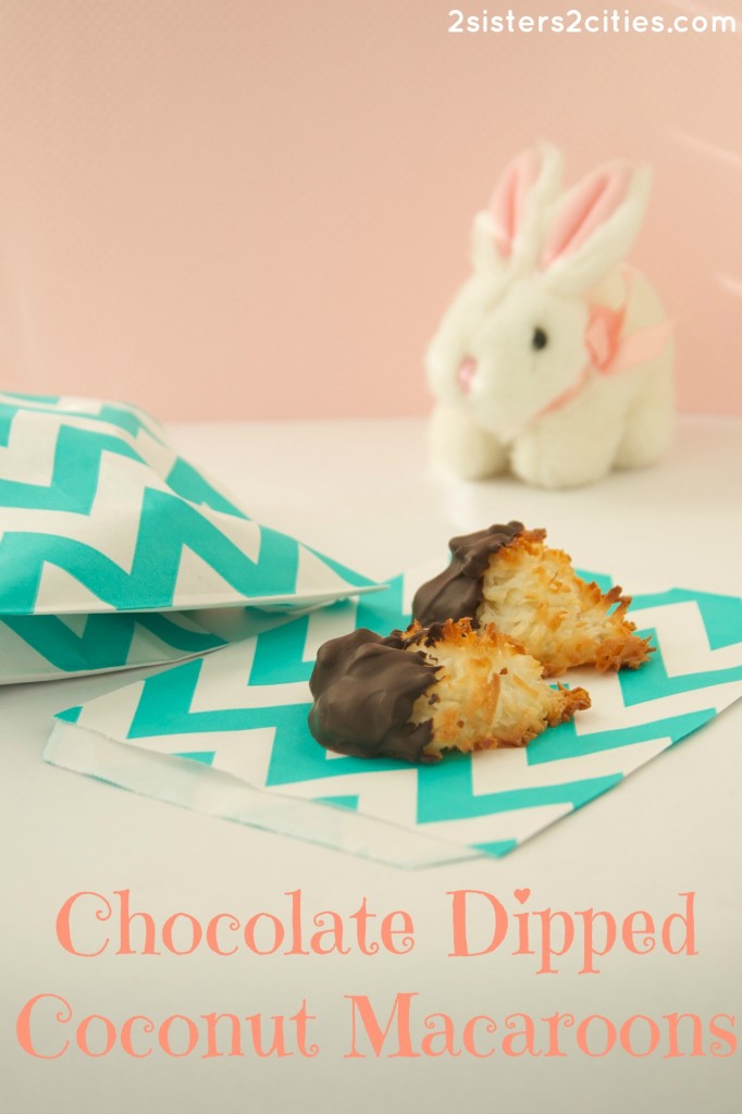 Chocolate Dipped Coconut Macaroons {from 2 Sisters 2 Cities}