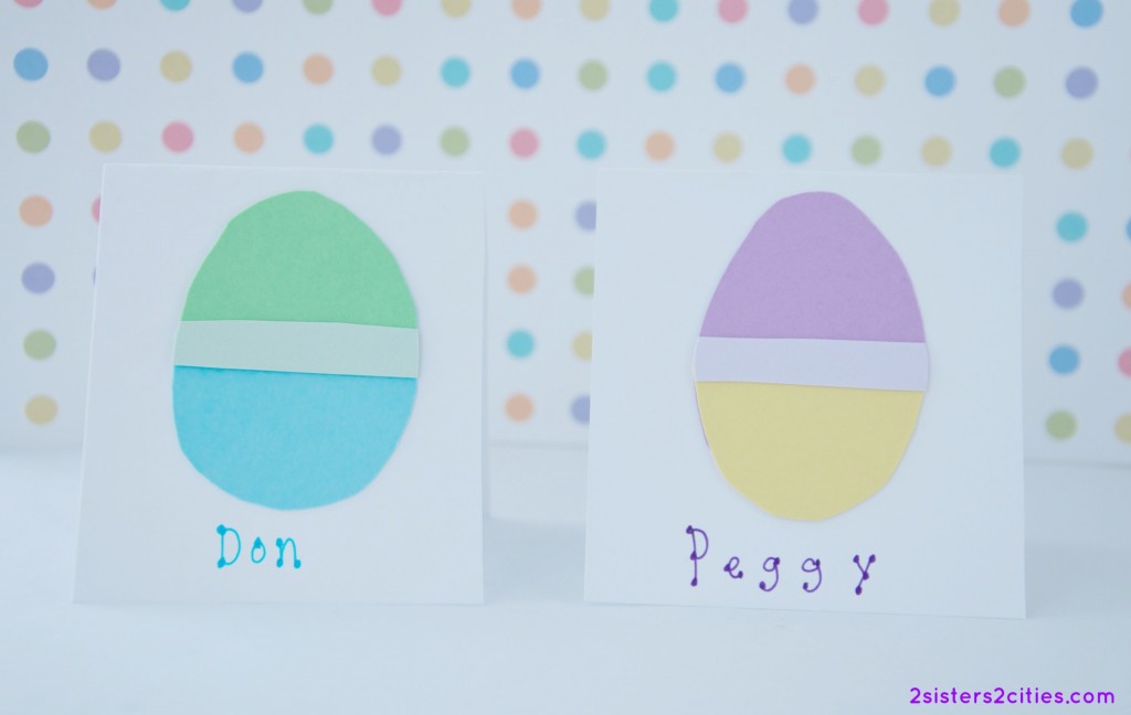 paper eggs place cards