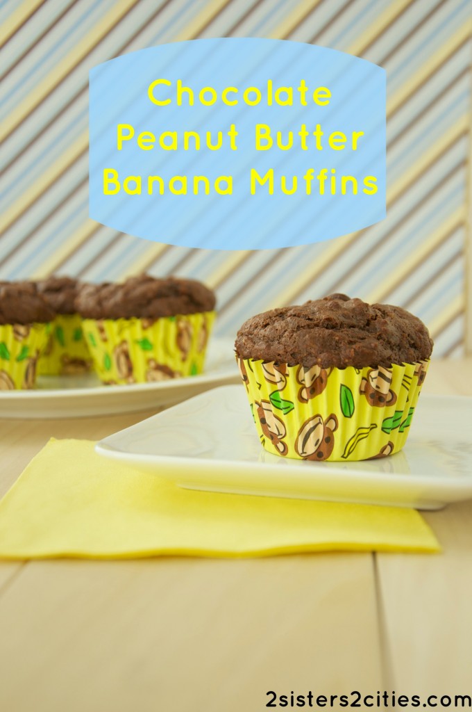 chocolate peanut butter banana muffins