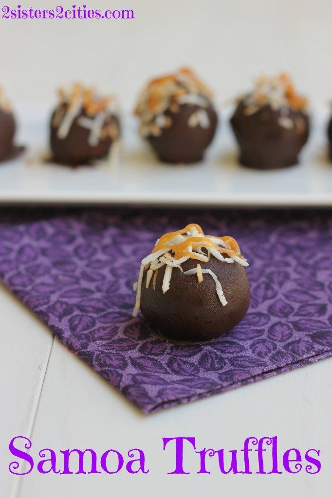 Samoa Truffles with Toasted Coconut and Caramel