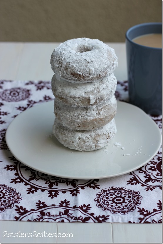 Powdered Sugar Doughnuts (from 2 Sisters 2 Cities)