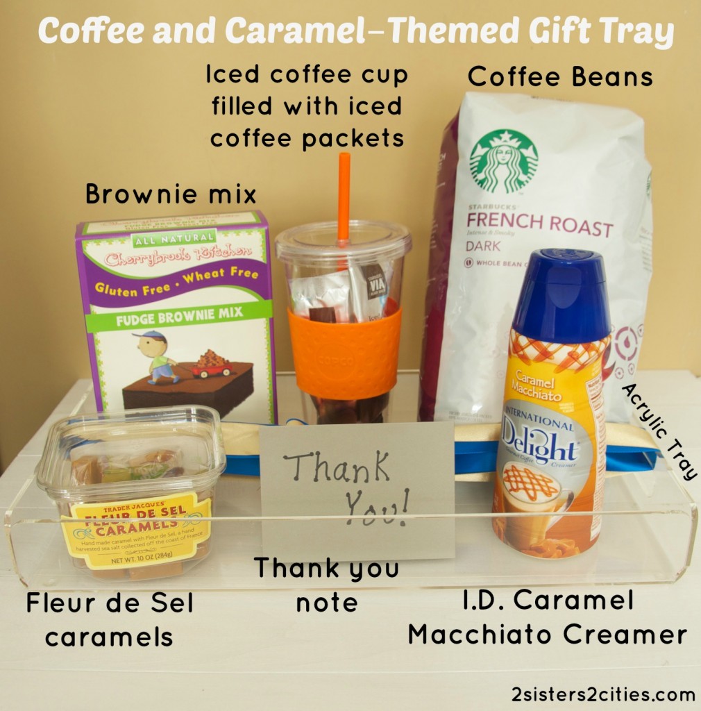 coffee and caramel‐themed gift tray
