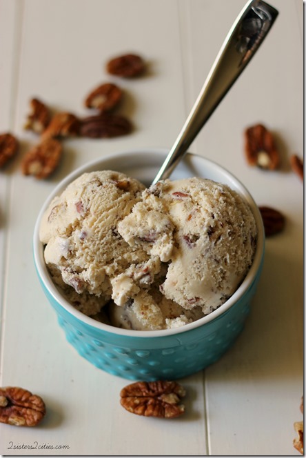 Bowl of Buttered Pecan Ice Cream