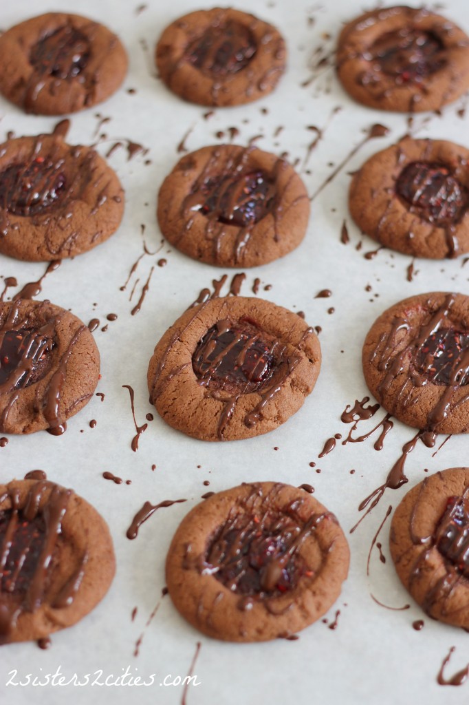 12 Chocolate Raspberry Thumbprints