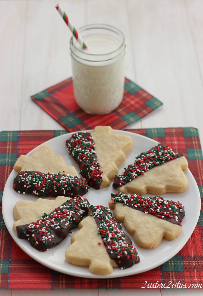 Chocolate Dipped Shortbread Cutouts 