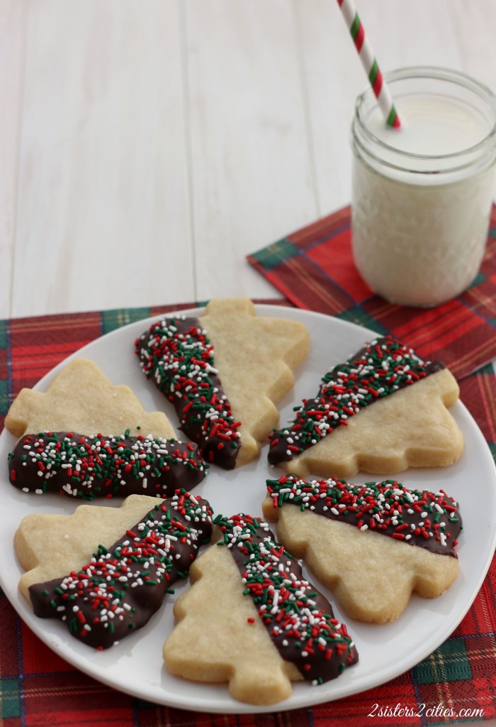 Chocolate Dipped Shortbread Cutouts 