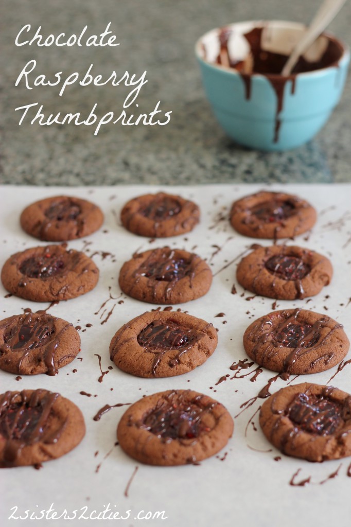Chocolate Raspberry Thumbprints Cookies