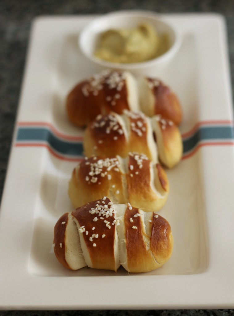 Mini Pretzels Dogs and Mustard