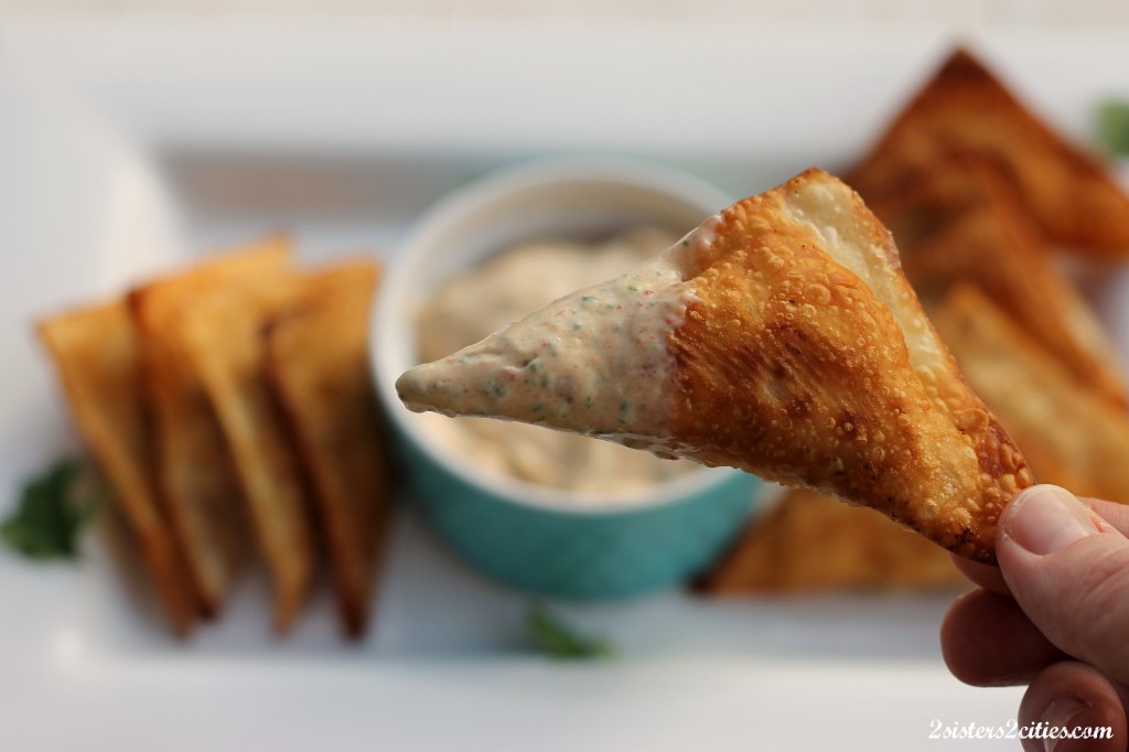Southwest Wontons with Chipotle Lime Dipping Sauce