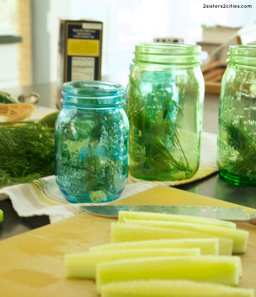 prepping pickles